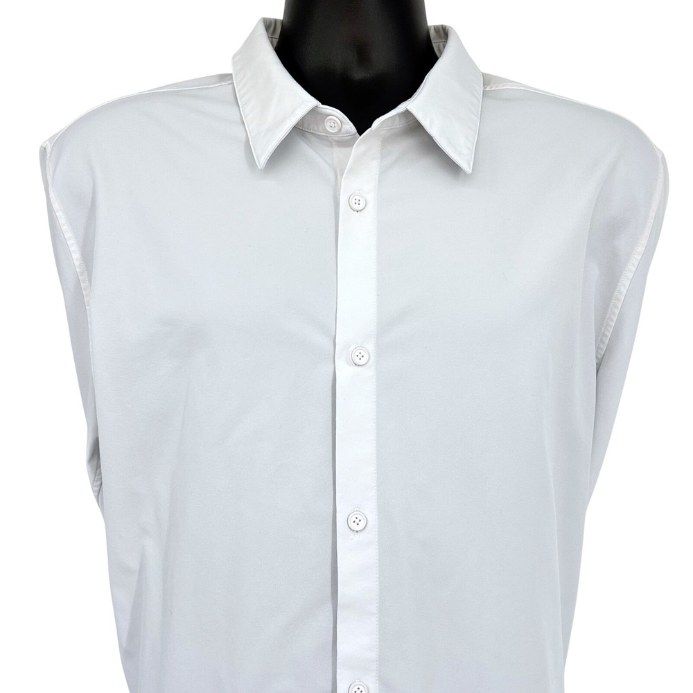 Lululemon Mens Venture Long Sleeve Shirt White Button Down Performance Nylon 2XL